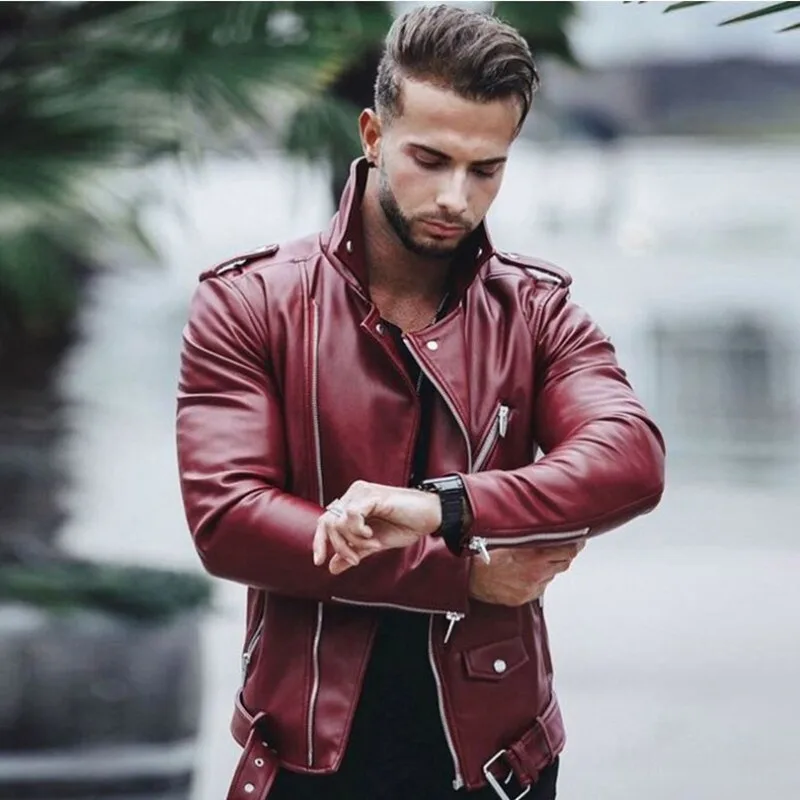 

New Men's PU Leather Jacket For Men Fitness Fashion Male Suede Jacket Casaco Masculino Casual Coat Male Clothing Plus Size M-5XL