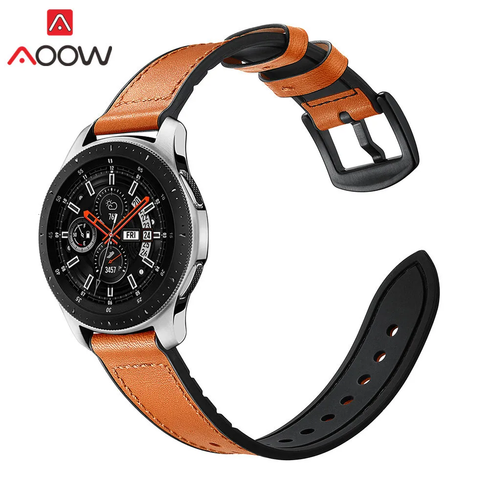 20 мм 22 мм силиконовый ремешок из натуральной кожи для samsung Galaxy Watch 42 мм 46 мм gear S3 S2 спортивный сменный Браслет ремешок