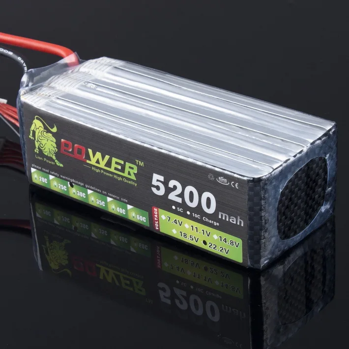 LION POWER 22,2 v 5200mah 30c 6S lipo батарея для RC вертолета RC автомобиля RC лодки квадрокоптера игрушки дистанционного управления литий-полимерный аккумулятор