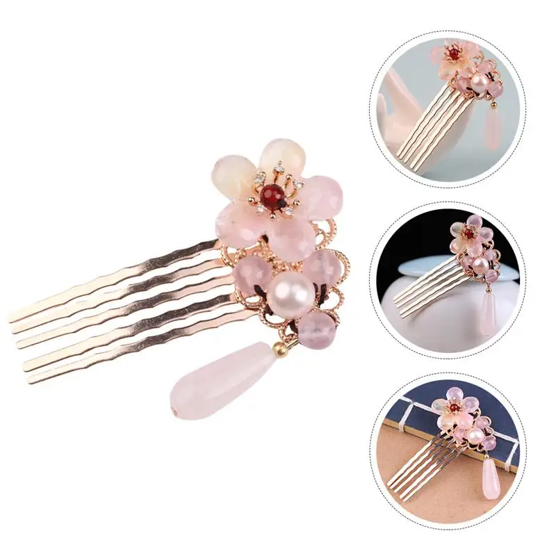 

1pc Hair Comb Antique Pearl Inlaid Elegant Vintage Inserted Comb Hair Comb for Party