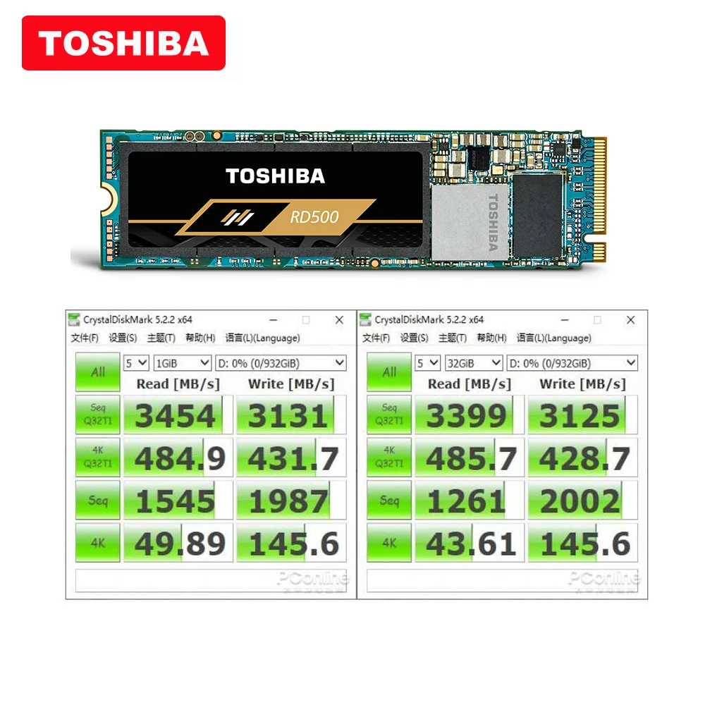 100% оригинальный Toshiba 3D NAND RC500 SSD 500GB 1 ТБ M2 2280 NvMe pcie gen3x4 портативный компьютер