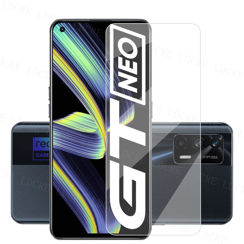 Protector de pantalla de cristal transparente para Realme GT Neo, pel&iacute;cula protectora de vidrio templado para Realme GT Neo, pel&iacute;cula de lente-2