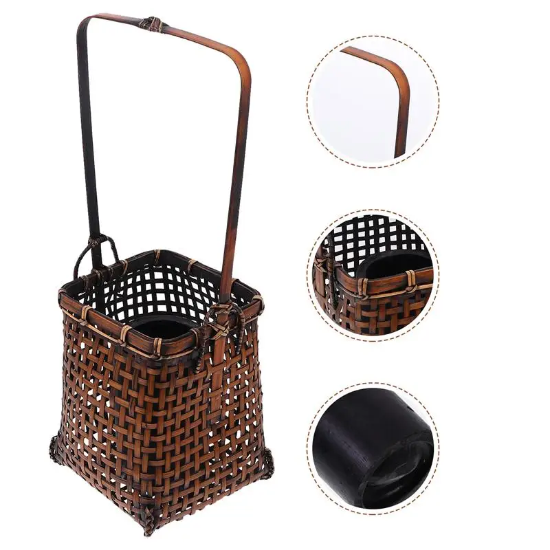 

1pc Durable Decorative Creative Reusable Flower Container Bamboo Woven for Family Co-worker