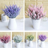 1pc artificial flowers flocked plastic fake lavender bundle plants simulation plant wedding party home office desktop decoration