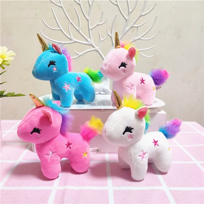 

10CM Rainbow Unicorn PP Cotton Filling Plush Toys Keychain Small Pendant Bag Decoration Schoolgirl Pink Cute Mini Ragdoll Gift