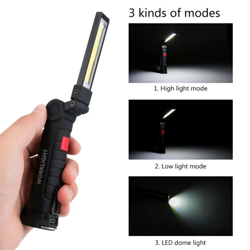 

LED+COB RechargeableCamping Supplies Multi-tool Camping Equipment Magnetic Torch Flexible Inspection Lamp Cordless Work Light