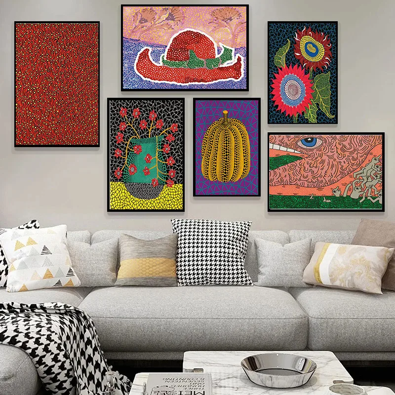 

Yayoi Kusama Purple Pumpkin Canvas Oil Painting Posters and Prints Quadros Wall Art Picture For Living Room Home Decor Cuadros