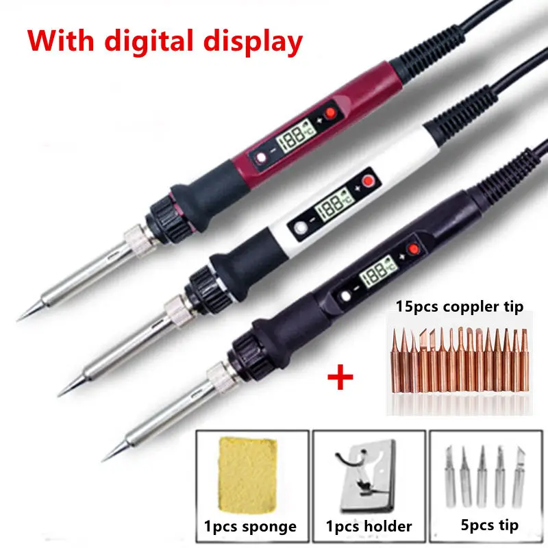 Электрический паяльник 220 В 60 Вт/80 Вт с цифровым дисплеем регулируемой