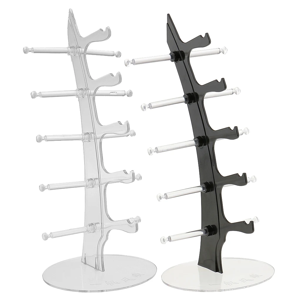 

2 Pieces 5 Pairs Sunglasses Holder Rack Eyeglasses Show Display Organizer