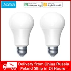 Умная Светодиодная лампа Xiaomi mi Aqara zigbee, 1-2 шт., 9 Вт, E27, 2700K-6500K, лм, белый свет, работает с домашним комплектом и приложением mi Home