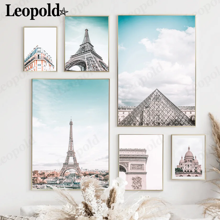 

Nordic Minimalist Architectural Landscape Canvas Painting Paris Tower Museum Poster Wall Art Modern Home Living Room Decoration