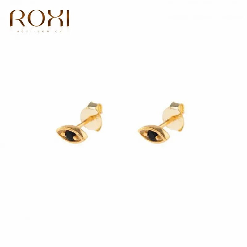 ROXI новые модные ювелирные изделия мини серьги-гвоздики для глаз для женщин Подарки счастливые сглаз серьги-гвоздики серьги из стерлингового серебра 925 пробы