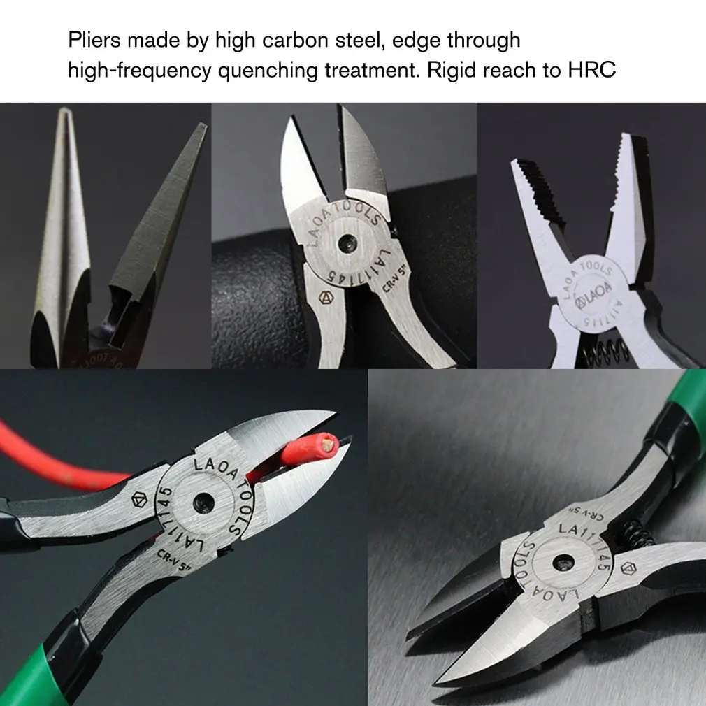 LAOA 5 дюймовый провод резак длинный нос Сторона Snips кусачки мини диагональные плоскогубцы для рыболовный трос резка ручные инструменты Прямая