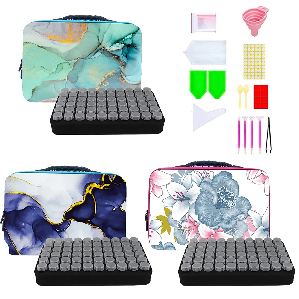 

60 Slot 5D DIY Diamond Painting Accessories Handbag Storage Boxes Beads Diamond Embroidery Tools Mosaic Nail Bead Container Case