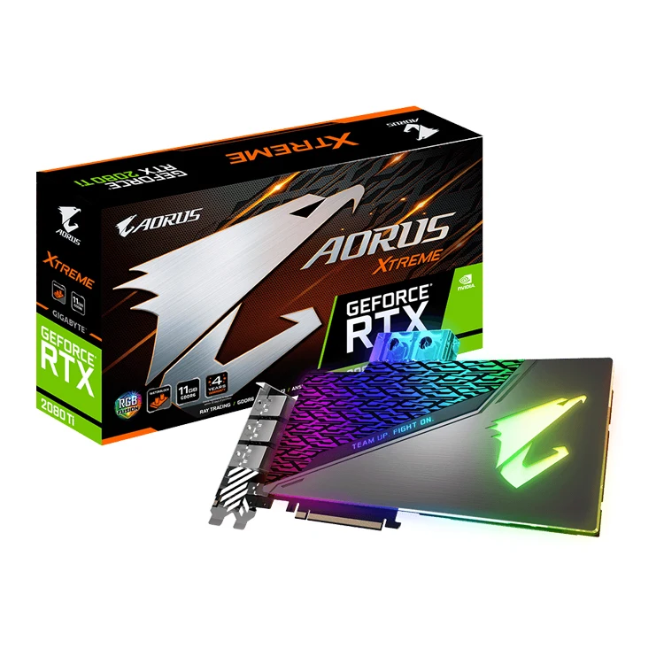 

GIGABYTE AORUS GeForce RTX2080 Ti XTREME WATERFORCE WB 11G GDDR6 352 bit Graphics Card
