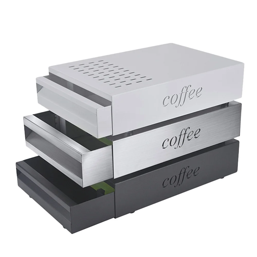 

1 Pc Stainless Steel Coffee Grinds Waste Bin Coffee Dump Container Drawer Type Coffee Residue Box Coffee Machine Console for Caf