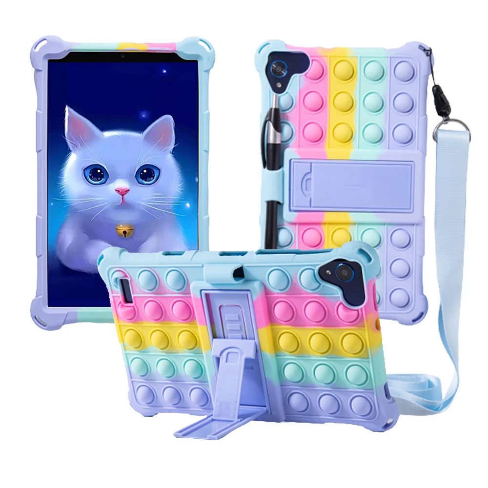 

Kids Case for Huawei Mediapad M6 8.4" 2019 Soft Silicon Child Lovely Stand Cover,Case for Teclast P80 with Shoulder Strap Funda