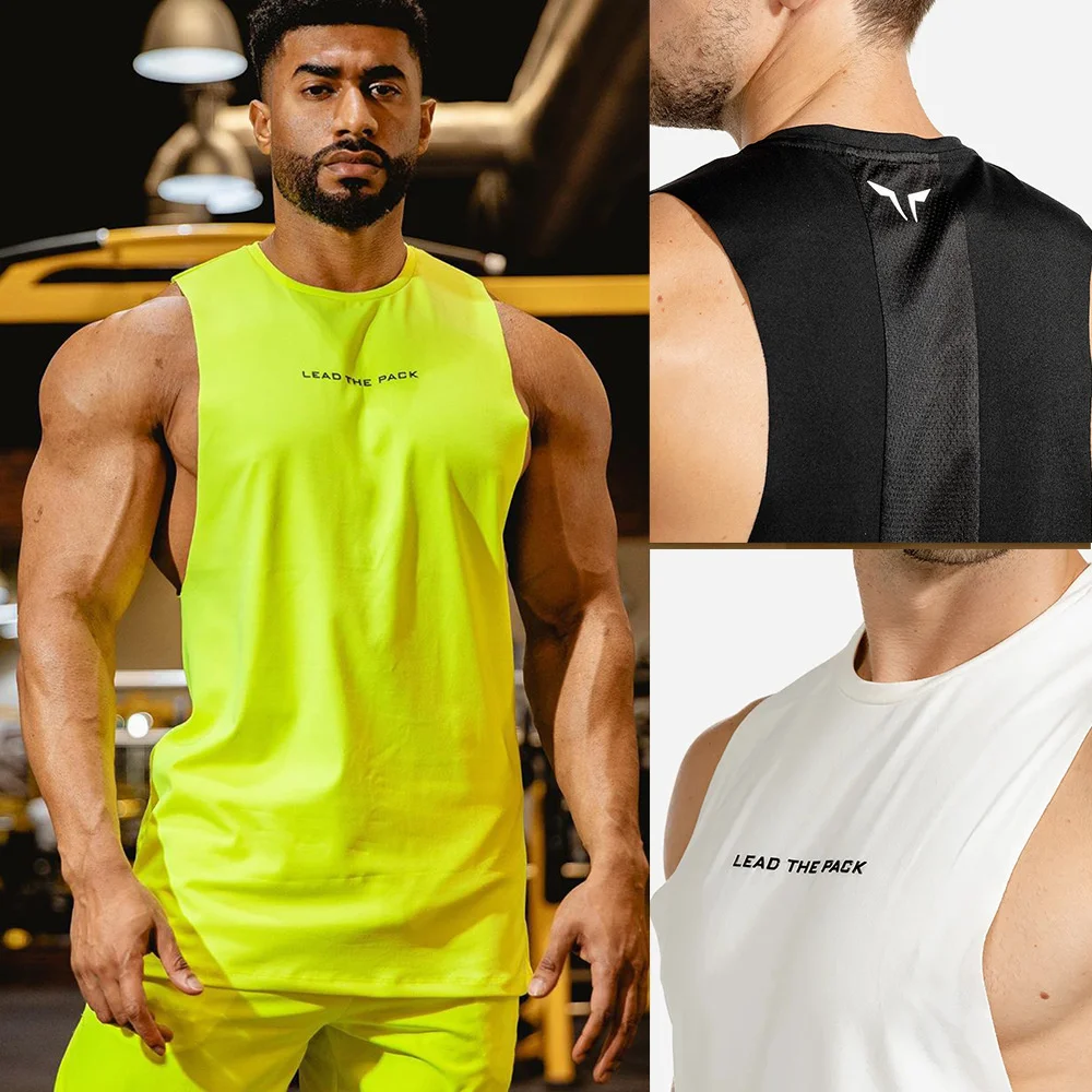 

new Bodybuilding Cool Fluorescent Colors Tank Top Men Gyms-clothing Stringer Fitness Gyms Shirt Muscle Workout Tank Top