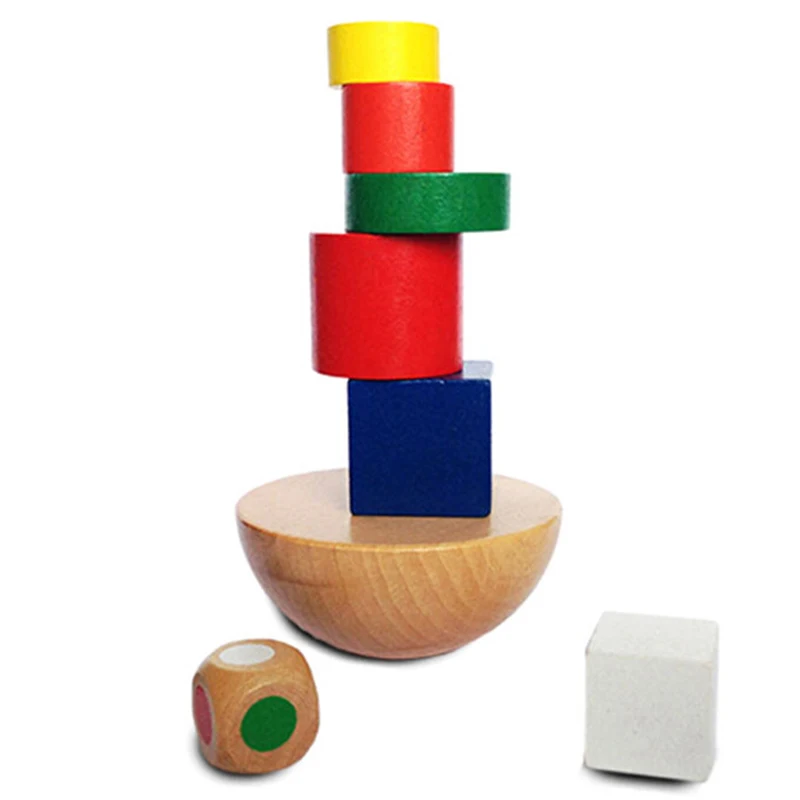 

1 Набор деревянных геометрических пазлов, детские игрушки Монтессори, балансирующая игра, игрушки для детей, Обучающие познавательные игру...