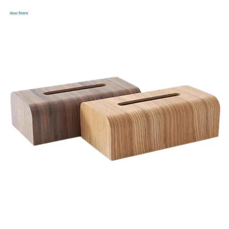 

L5YE Wooden Tissue Box with Removable Lid Luxury Paper Holder Napkins Case Living Room Coffee Table Desktop Drawer Box