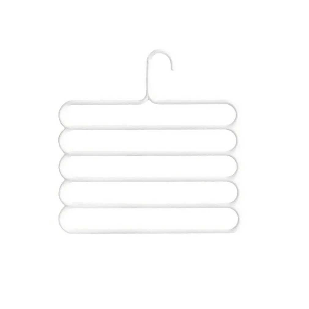 

Anti-slip Magic Multiple Layer Trousers Hanger Multifunction Pants Closet Belt Holder Rack S-type 5 Layers Saving Space