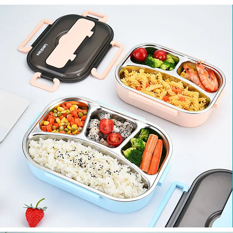 Микроволновая печь 304 коробка для завтрака из нержавеющей стали Отсек Bento Box