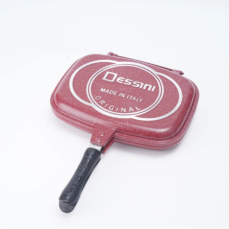 

36/40cm Double Sided Fry Pan Die-Casting Grill Pan Non-Stick Baking Tray Barbecue Cooking Tool Durable Gas Cookware