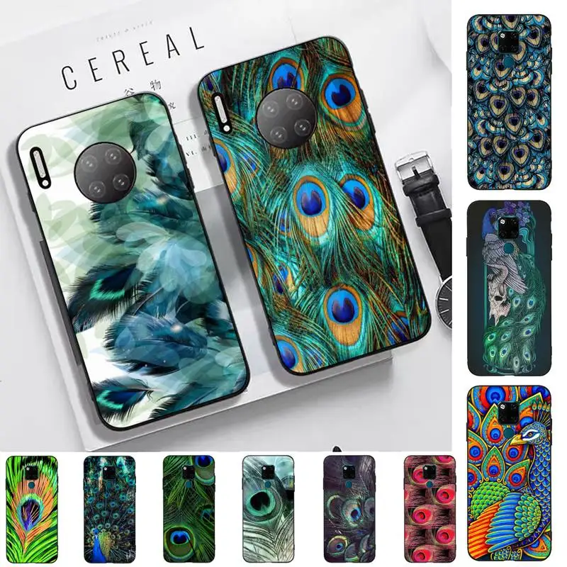 

blue green peacock feathers Phone Case for Huawei Mate 20 10 9 40 30 lite pro X Nova 2 3i 7se