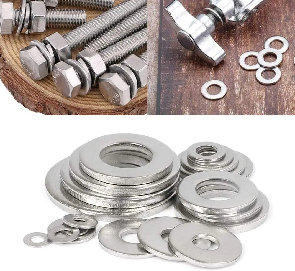 360/180pcs Stainless Steel Sealing Solid Gasket Washer M2 M2.5 M3 M4 M5 M6 M8 M10 Sump Plug Oil For General Repair Seal Ring Set |
