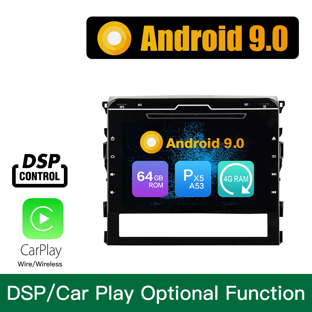 Автомагнитола для Toyota Land Cruiser 9 0 Android 2016 Восьмиядерный процессор 4 Гб ОЗУ 64 ПЗУ DVD
