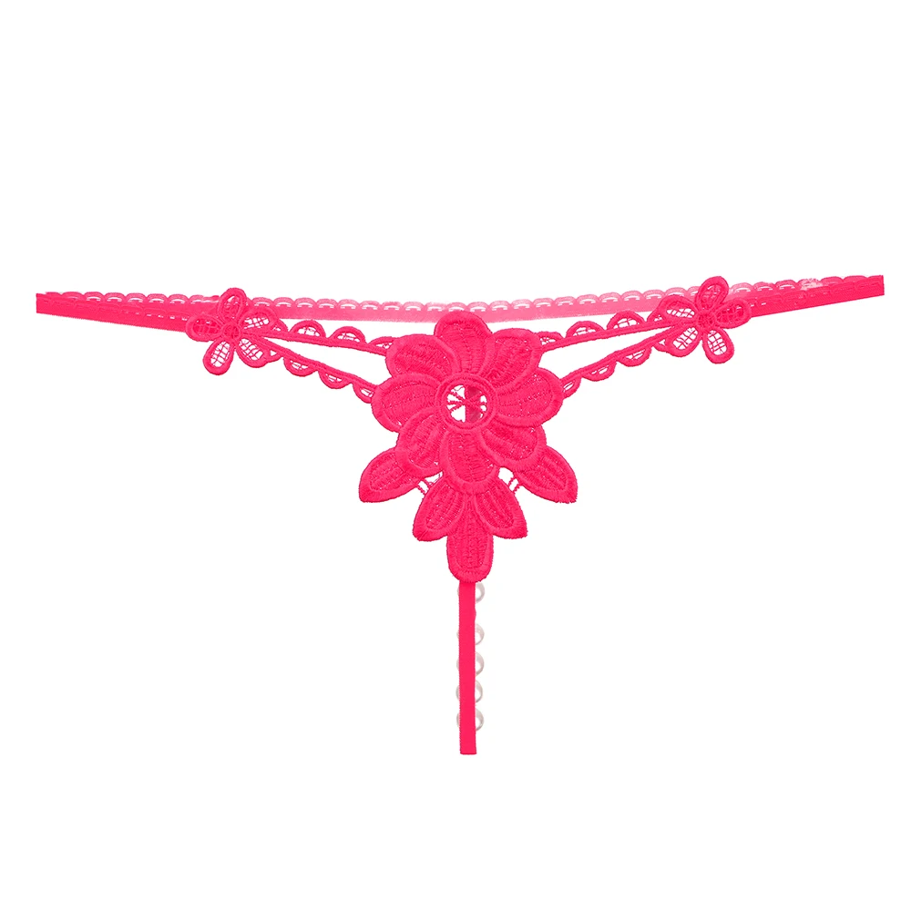 Женские кружевные трусики с Т образной спинкой стринги и бусинами
