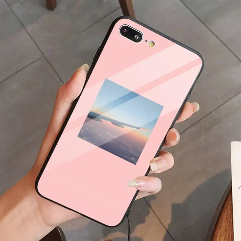 

Pictures text Photo Phone Case Tempered glass For iphone 5C 6 6S 7 8 plus X XS XR 11 PRO MAX