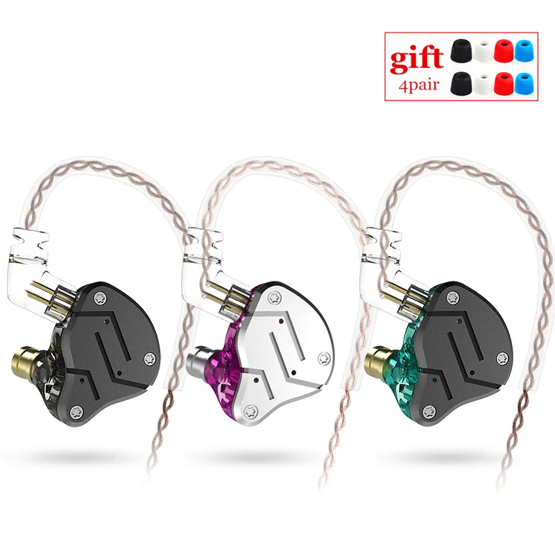 KZ ZSN 1BA + 1DD тяжелый бас наушники HIFI четырехъядерный управляемый музыкальный