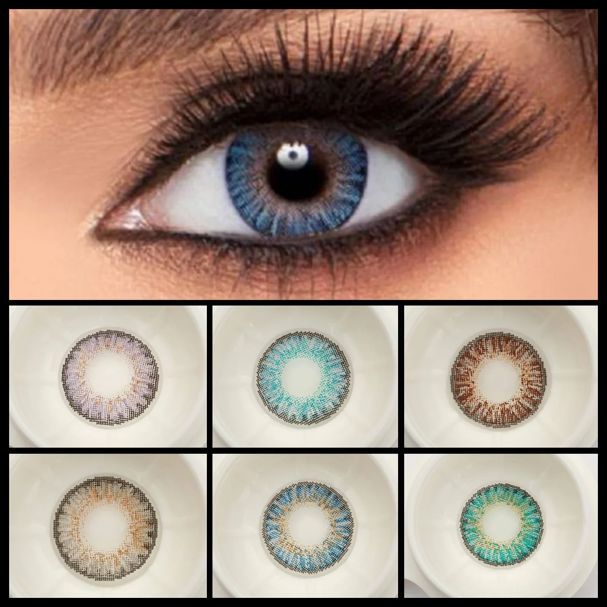 

12 Pairs/sets of Color Contact Lenses, Annual Soft 14.5mm Color Eye Lenses, Full Range