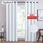 Шторы Topfinel белые однотонные 100% для спальни, гостиной, оконные шторы, современные светонепроницаемые шторы, готовые шторы