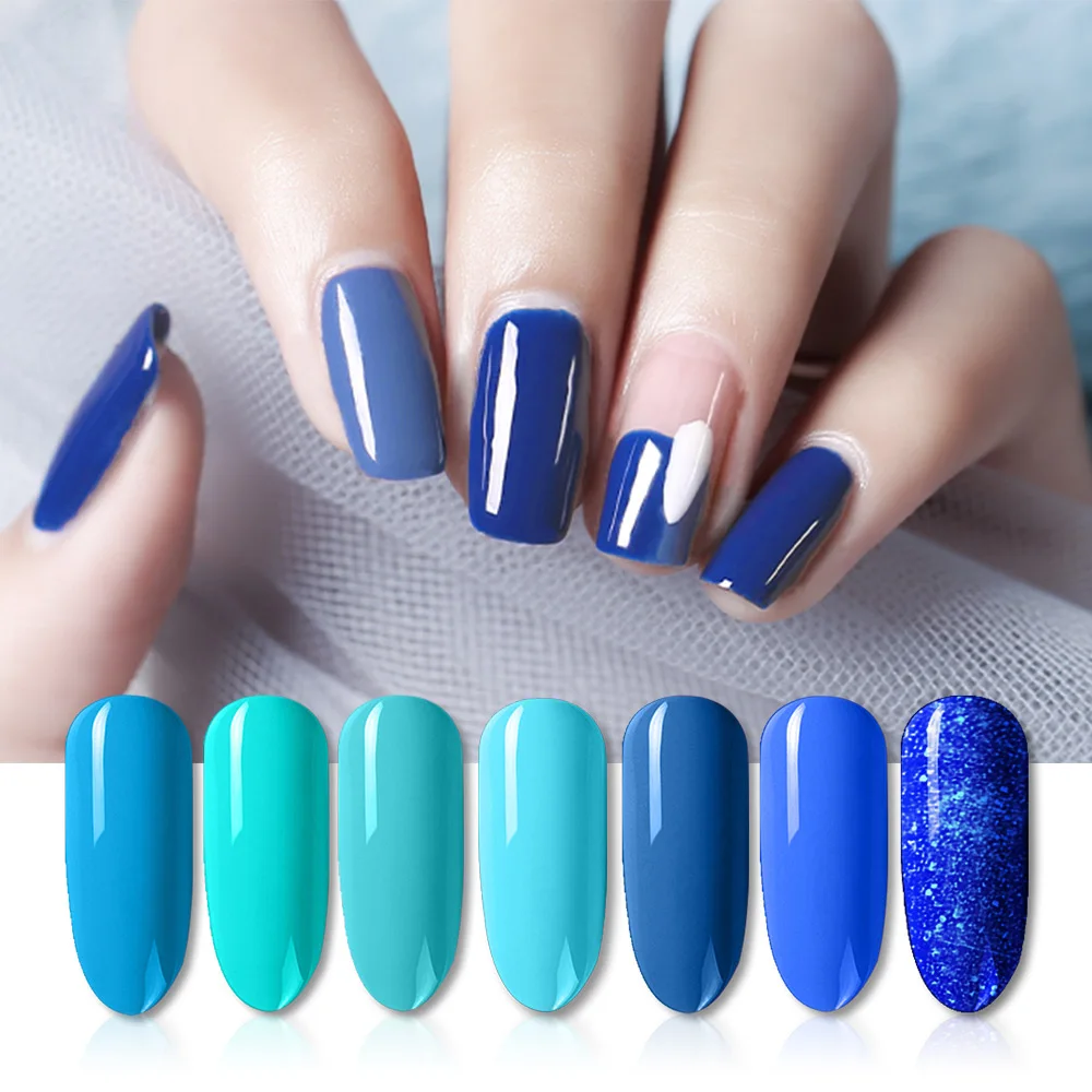 УФ-гель для ногтей LadyMisty 8 мл однотонный Гель-лак серии Blue светодиодный