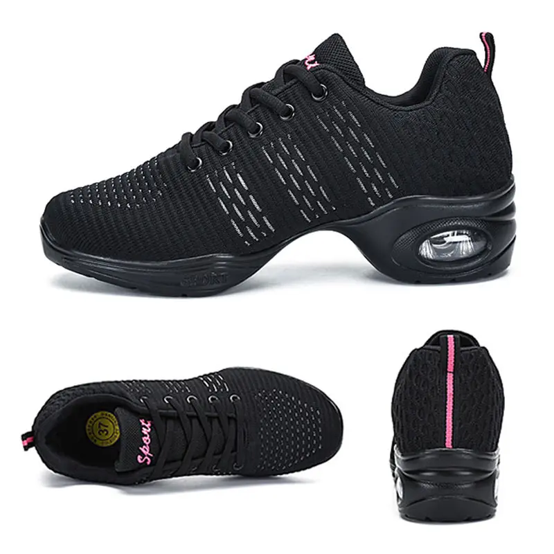 Женские кроссовки для танцев легкие дышащие с мягкой подошвой занятий спортом на