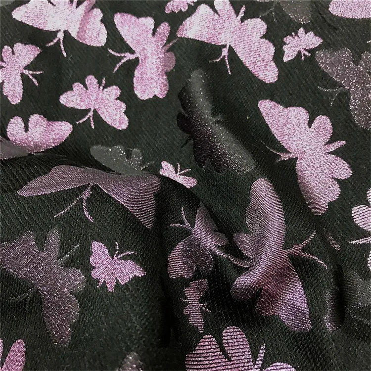 CF433 модная Высококачественная жаккардовая ткань с золотыми бабочками