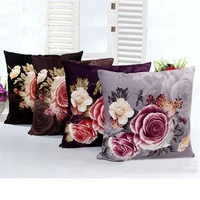 cushion sofa dyeing case home flower cover printing bed car peony decor pillow
