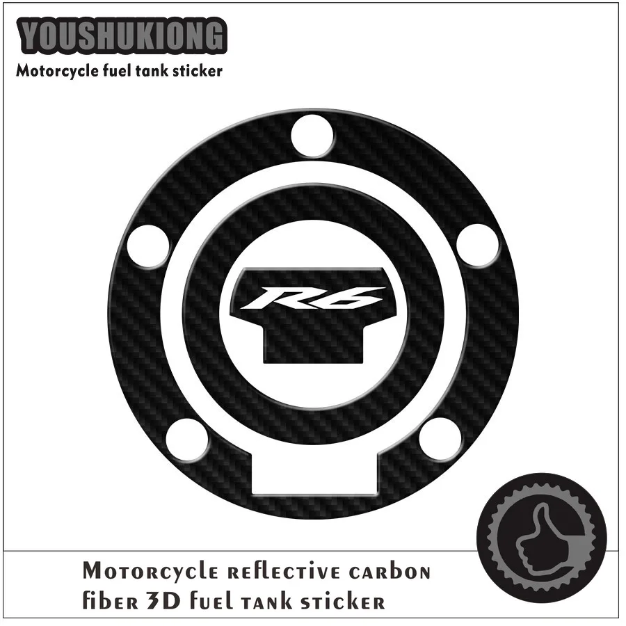 

Мотоциклетная 3D наклейка из углеродного волокна для R6 YZFR6 YZF600 2006-2016, коврик для бака, крышка газовой крышки, тройная яркость, защитная наклей...