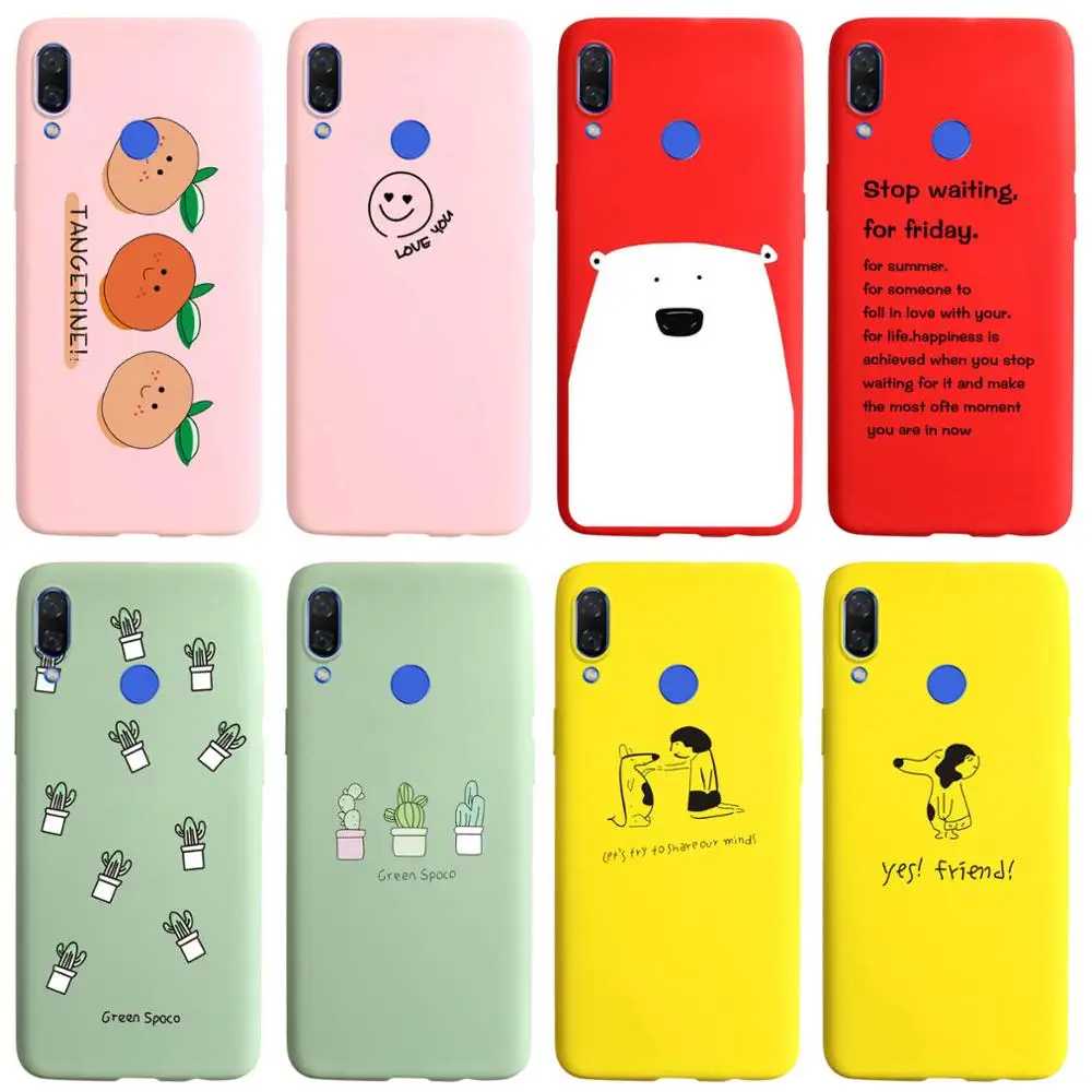 Карамельный цвет чехол для телефона huawei Nova 3 3i 3e Чехлы кактус сердце Мягкий из TPU с