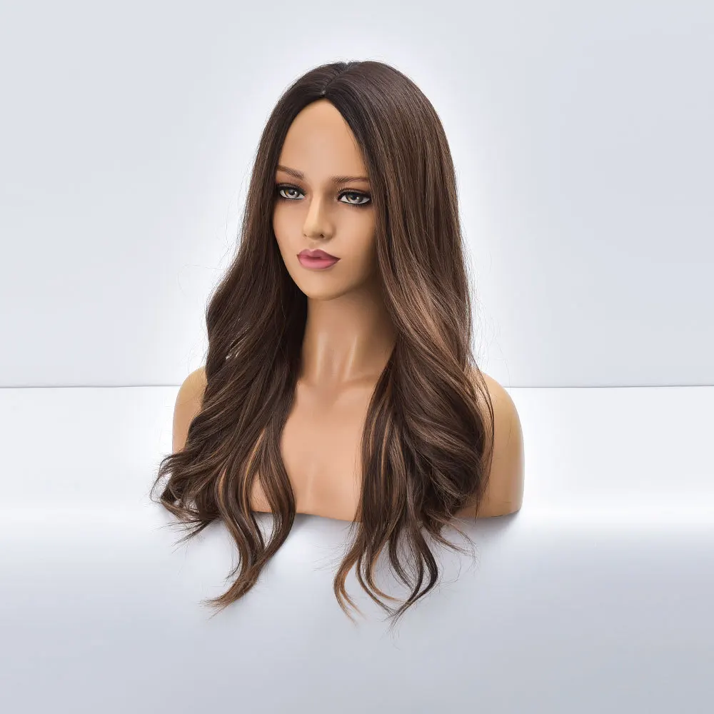 Натуральные волнистые Длинные Синтетические парики Омбре термостойкие для