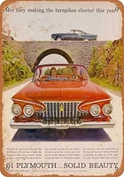 srongmao 8 x 12 tin metal sign vintage look 1961 plymouth automobiles