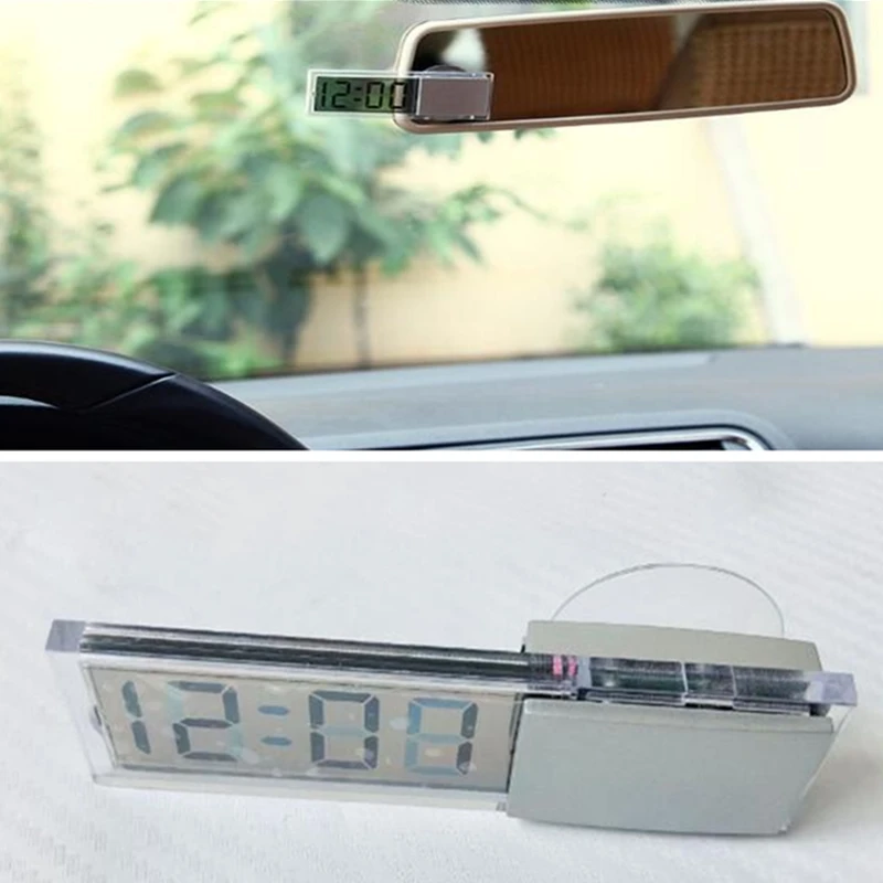 Электронные мини-часы с ЖК-дисплеем и присоской для автомобиля