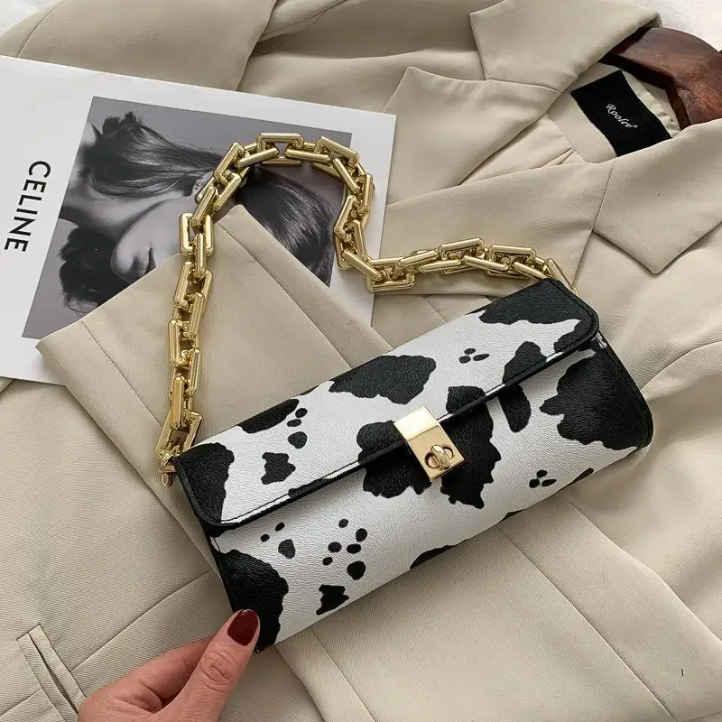 

Ladies Fashion Luxury Zebra Pattern Chain Mobile Phone Dating Shoulder Handbag Casual Lock Shopping Travel Wallet Underarm Bag