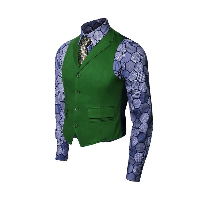 Мужская рубашка для взрослых + зеленый жилет галстук фильм Новый Бэтмен Темный