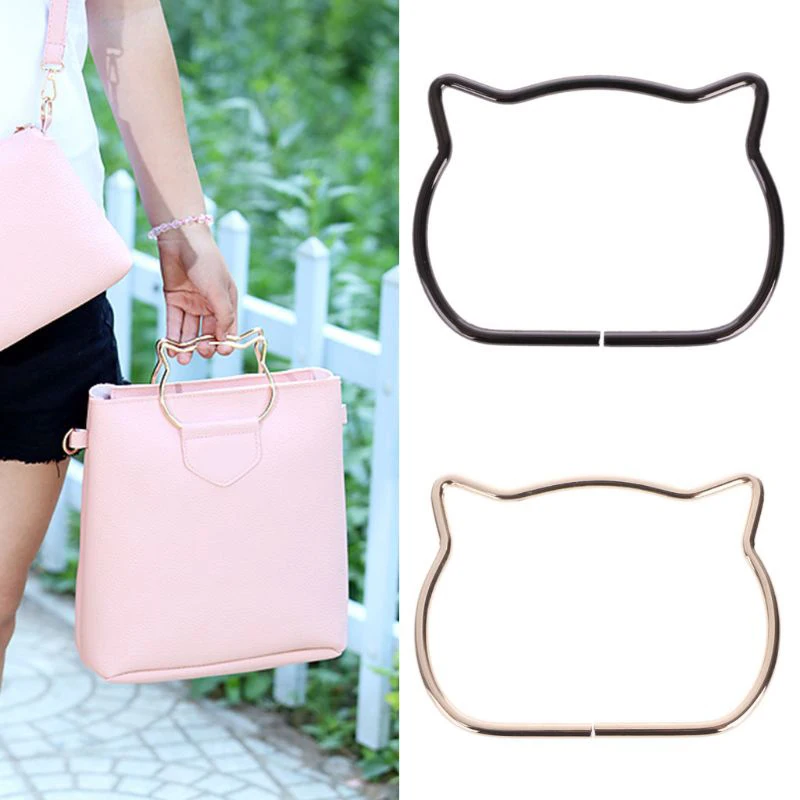 

Cat Ear Metal Bag Handle Women Accessories For Bags Replacement For DIY Shoulder Bags bag Handles Making Handbag Purse Frame