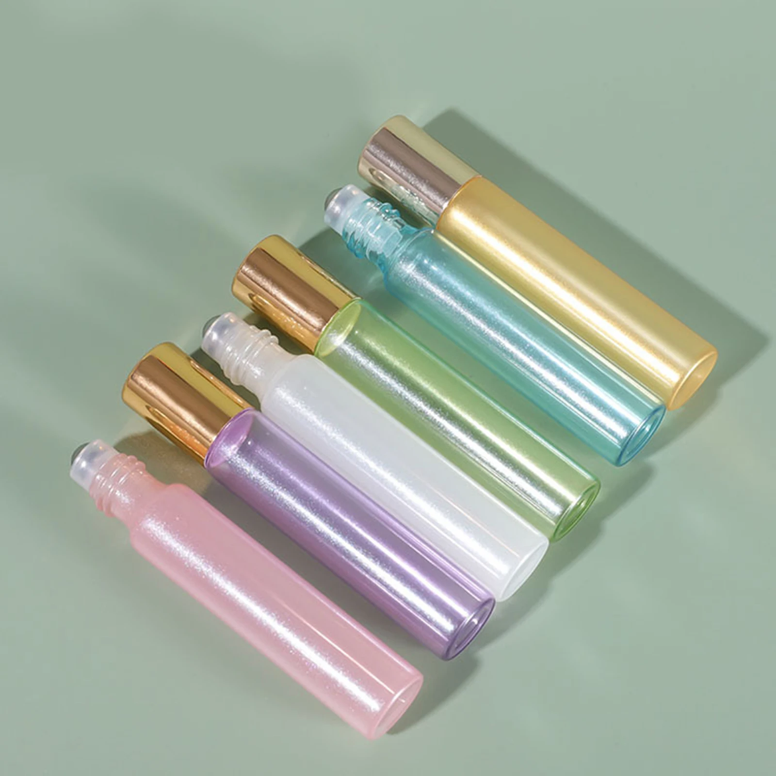 

6pcs/lot Metal roller bottle 10ML glass oil bottles Empty Essential Oil Roll On Roller Ball bottle