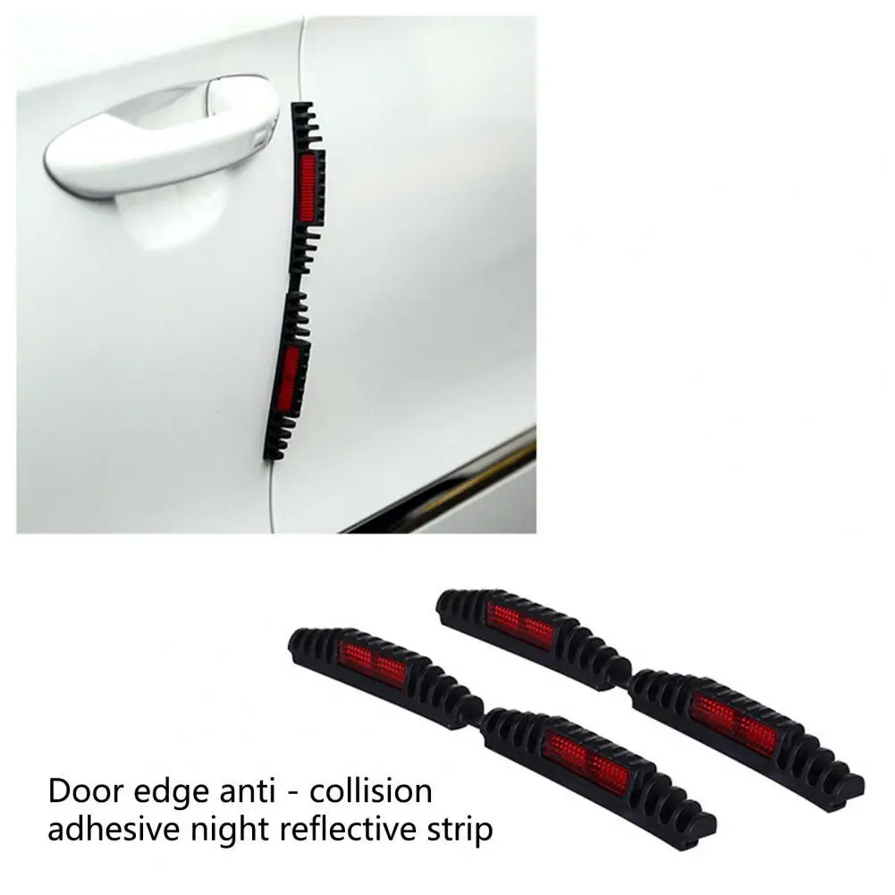 

Durable 2Pcs Excellent Anti-scratch Door Edge Reflective Stickers Lightweight Door Warning Strips Harmless for Autos