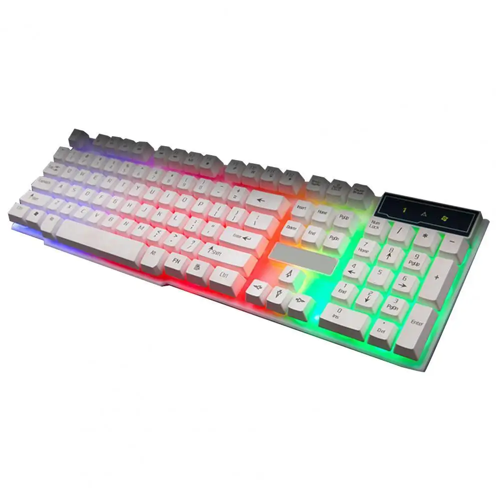 104 Keys USB Wired Keyboard Colorful Backlight Plug and Play ABS Rainbow Keyboards for Computer